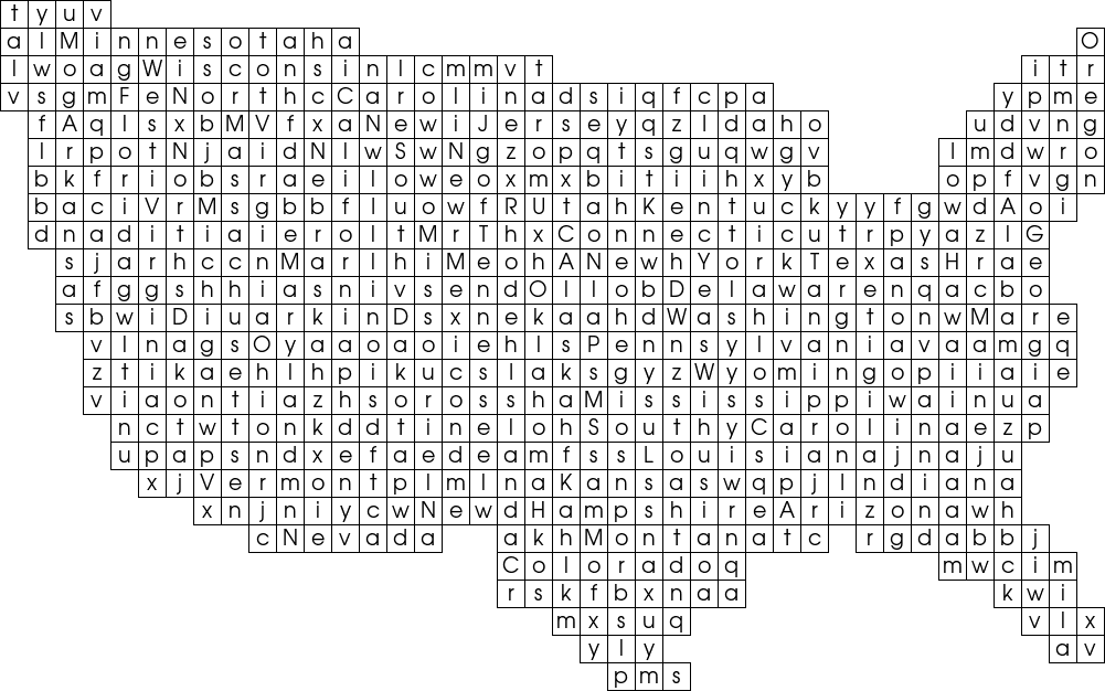 Free Word Searches US States