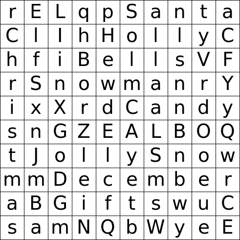 Word Search Grid