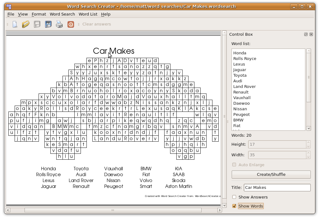 Word Search Creator A Wysiwyg Word Search Worksheet Creator